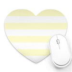 Horizontal Stripes - White and Cream Yellow Heart Mousepad