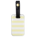Horizontal Stripes - White and Cream Yellow Luggage Tag (One Side)