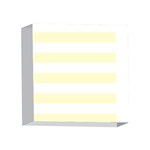Horizontal Stripes - White and Cream Yellow 4 x 4  Acrylic Photo Block