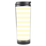 Horizontal Stripes - White and Cream Yellow Travel Tumbler