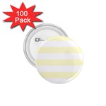 Horizontal Stripes - White and Cream Yellow 1.75  Button (100 pack)