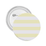 Horizontal Stripes - White and Cream Yellow 2.25  Button