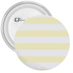Horizontal Stripes - White and Cream Yellow 3  Button