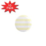 Horizontal Stripes - White and Cream Yellow 1  Mini Magnet (10 pack)