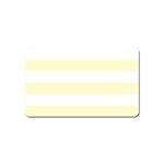 Horizontal Stripes - White and Cream Yellow Magnet (Name Card)