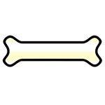 Horizontal Stripes - White and Cream Yellow Magnet (Dog Bone)