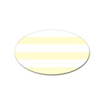 Horizontal Stripes - White and Cream Yellow Sticker Oval (10 pack)