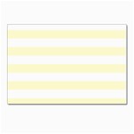 Horizontal Stripes - White and Cream Yellow Postcard 5  x 7 