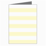 Horizontal Stripes - White and Cream Yellow Greeting Card