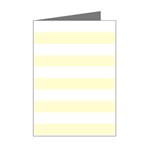 Horizontal Stripes - White and Cream Yellow Mini Greeting Card