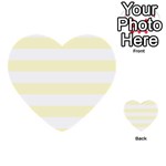 Horizontal Stripes - White and Cream Yellow Multi-purpose Cards (Heart)
