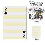Horizontal Stripes - White and Cream Yellow Playing Cards 54 Designs