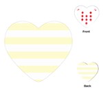 Horizontal Stripes - White and Cream Yellow Playing Cards (Heart)