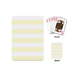 Horizontal Stripes - White and Cream Yellow Playing Cards (Mini)