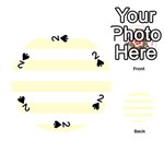 Horizontal Stripes - White and Cream Yellow Playing Cards 54 (Round)