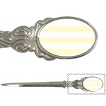 Horizontal Stripes - White and Cream Yellow Letter Opener