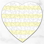 Horizontal Stripes - White and Cream Yellow Jigsaw Puzzle (Heart)
