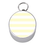 Horizontal Stripes - White and Cream Yellow Silver Compass (Mini)