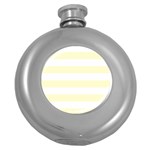 Horizontal Stripes - White and Cream Yellow Hip Flask (5 oz)