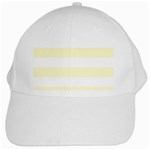 Horizontal Stripes - White and Cream Yellow White Cap