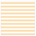 Horizontal Stripes - White and Navajo White Yellow Large Satin Scarf (Square)