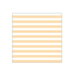 Horizontal Stripes - White and Navajo White Yellow Satin Bandana Scarf