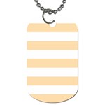 Horizontal Stripes - White and Navajo White Yellow Dog Tag (Two Sides)