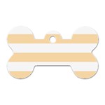 Horizontal Stripes - White and Navajo White Yellow Dog Tag Bone (One Side)