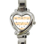 Horizontal Stripes - White and Navajo White Yellow Heart Italian Charm Watch