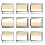 Horizontal Stripes - White and Navajo White Yellow 9mm Italian Charm (9 pack)