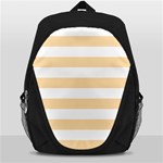 Horizontal Stripes - White and Navajo White Yellow Backpack Bag