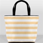 Horizontal Stripes - White and Navajo White Yellow Bucket Bag