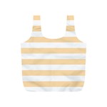 Horizontal Stripes - White and Navajo White Yellow Full Print Recycle Bag (S)