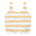 Horizontal Stripes - White and Navajo White Yellow Full Print Recycle Bag (L)