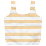Horizontal Stripes - White and Navajo White Yellow Full Print Recycle Bag (XL)