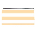 Horizontal Stripes - White and Navajo White Yellow Pencil Case