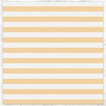 Horizontal Stripes - White and Navajo White Yellow Canvas 12  x 12 