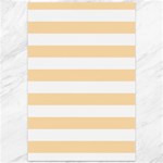 Horizontal Stripes - White and Navajo White Yellow Canvas 12  x 18 