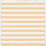 Horizontal Stripes - White and Navajo White Yellow Canvas 16  x 16 