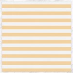 Horizontal Stripes - White and Navajo White Yellow Canvas 20  x 20 