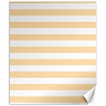 Horizontal Stripes - White and Navajo White Yellow Canvas 20  x 24 