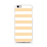 Horizontal Stripes - White and Navajo White Yellow Apple iPhone 6/6S Silicone Case (Transparent)