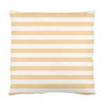 Horizontal Stripes - White and Navajo White Yellow Standard Cushion Case (One Side)