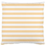 Horizontal Stripes - White and Navajo White Yellow Standard Flano Cushion Case (Two Sides)