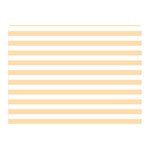 Horizontal Stripes - White and Navajo White Yellow Double Sided Flano Blanket (Mini)