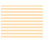 Horizontal Stripes - White and Navajo White Yellow Double Sided Flano Blanket (Medium)