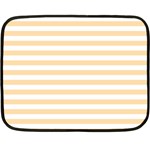 Horizontal Stripes - White and Navajo White Yellow Fleece Blanket (Mini)