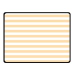 Horizontal Stripes - White and Navajo White Yellow Fleece Blanket (Small) (One Side)