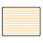 Horizontal Stripes - White and Navajo White Yellow Double Sided Fleece Blanket (Small) (Two Sides)
