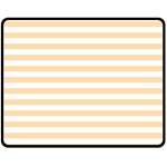 Horizontal Stripes - White and Navajo White Yellow Double Sided Fleece Blanket (Medium) (Two Sides)
